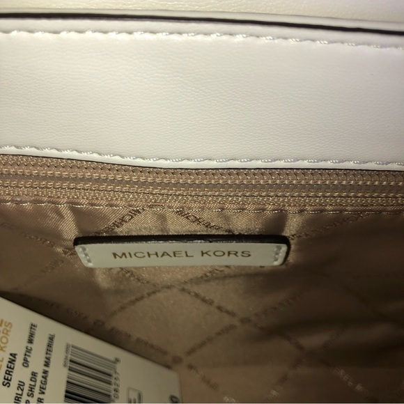 Michael Michael Kors Serena MD Flap Bag Convertible Shoulder Crossbody White - Picture 12 of 15
